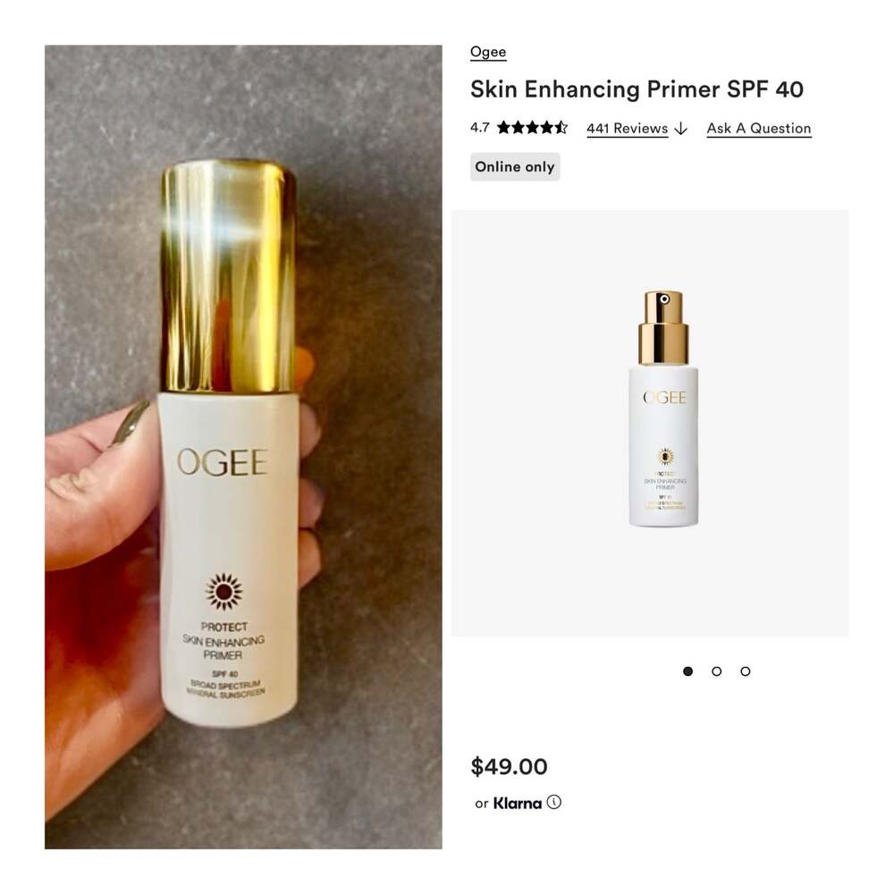 Ogee Skin Enhancing Primer SPF 40 Mineral Sunscreen